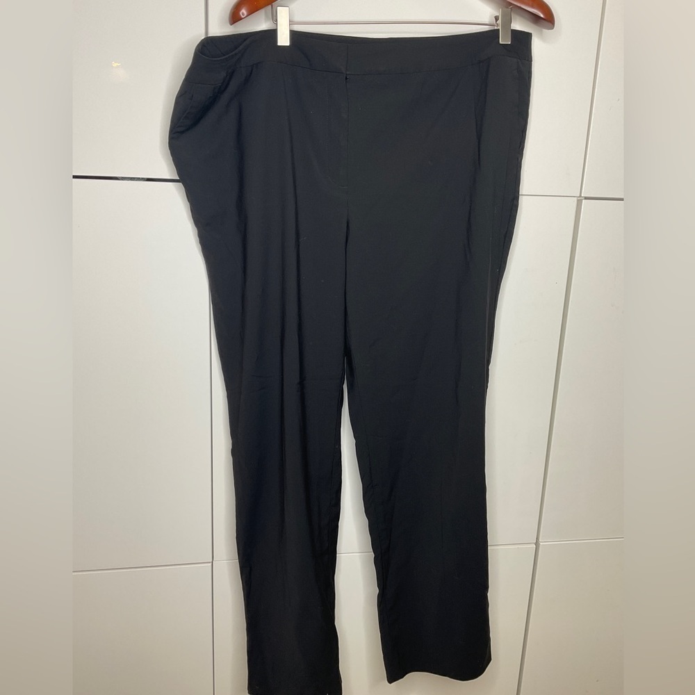 TALBOTS Sz 18 W Black lined career office pants professional